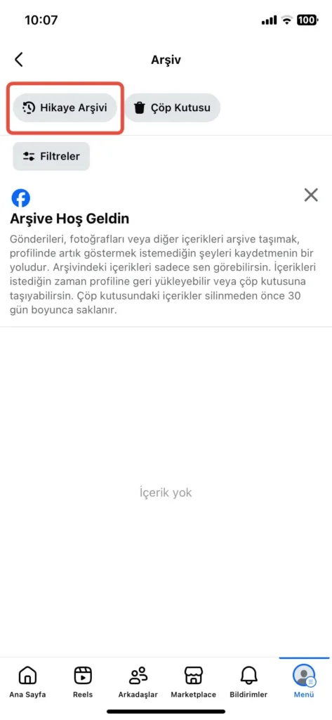 facebook hikaye arsivi nerede bulunur 2